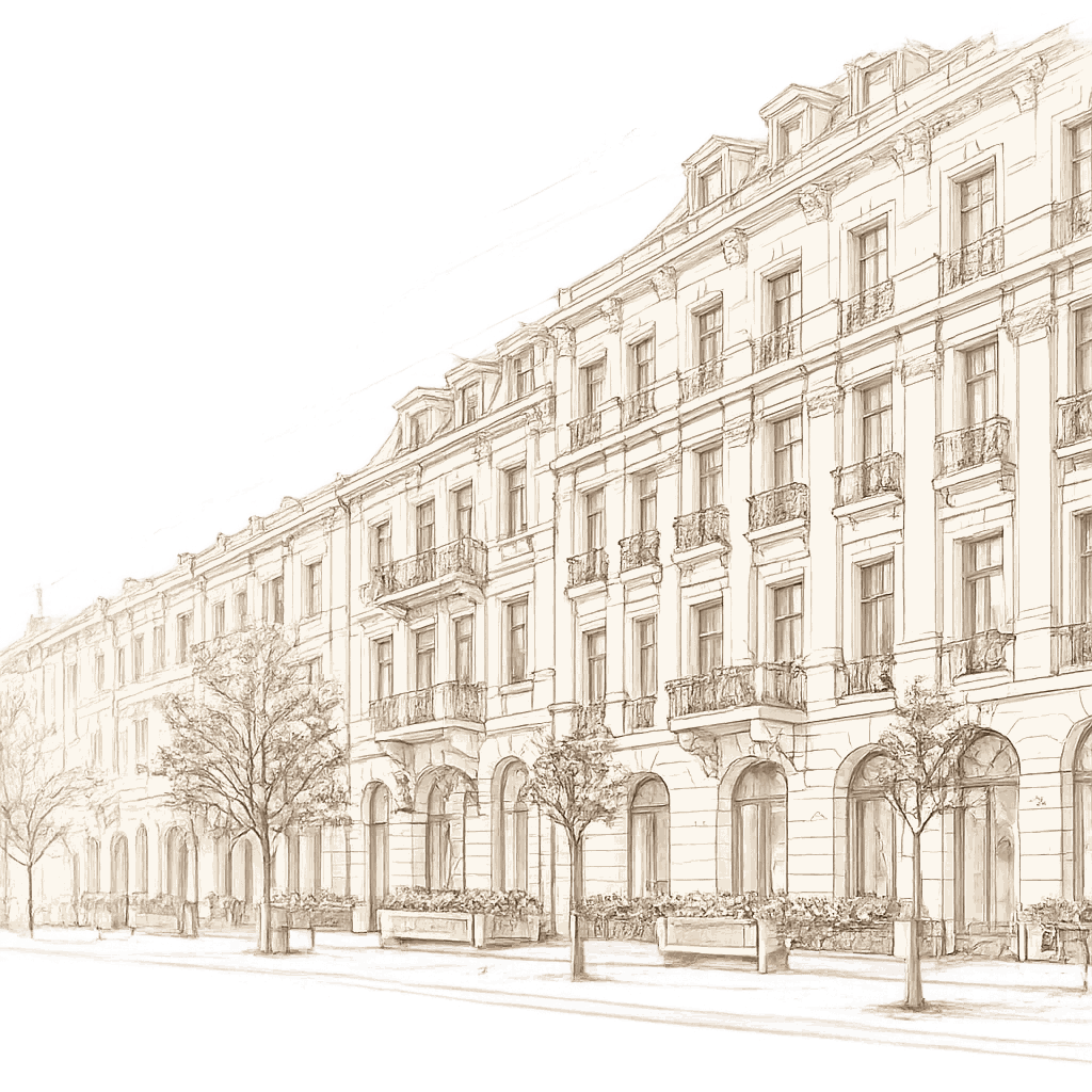 Architectural facade drawing